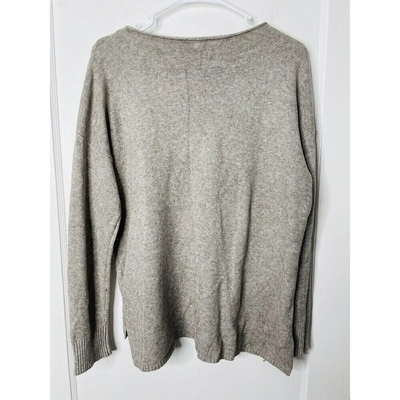 Patrizia Luca Milano Womens Pullover Sweater M Embroidered Felt Polka Dot Gray - Picture 3 of 9